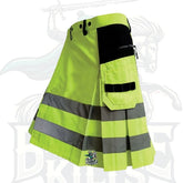 Men's Fluorescent Green Firefighter Kilt – High-Visibility Utility Kilt